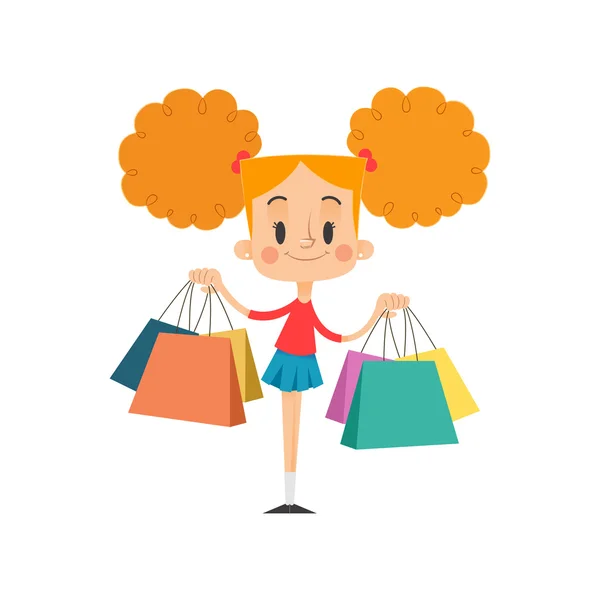 Girl Shopping Bags Royalty Free Stock Illustrations