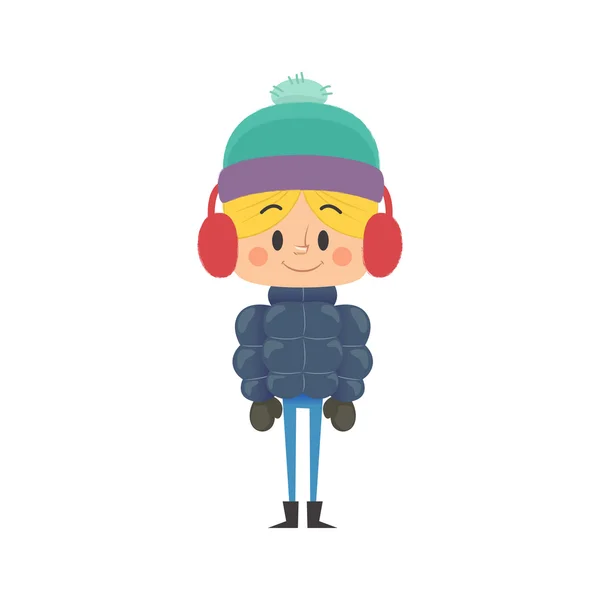 Мальчик в зимнем наряде — стоковый вектор
