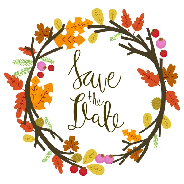 Autumn Save the Date Stock Illustration