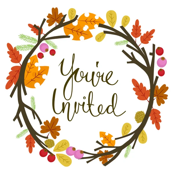 Autumn You are Invited Royalty Free Stock Vectors