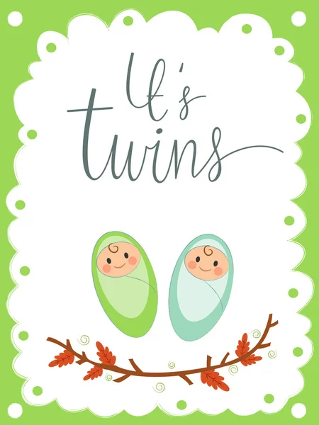 Its twins card Royalty Free Stock Vectors