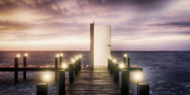 Rıhtımın yanındaki kapıyı aç, 3 boyutlu görüntüleme.