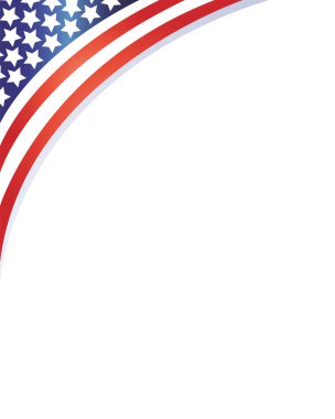 Köşedeki Amerikan bayrağı ile yerleşim