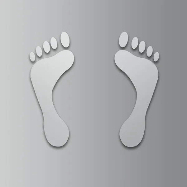 Empreintes de pieds sur un fond gris. Image graphique raster . — Photo