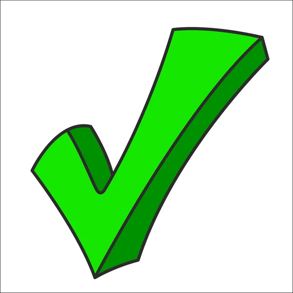 Marca de verificación verde . — Vector de stock