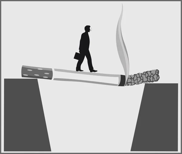 Manifesto concettuale sui pericoli del fumo . — Vettoriale Stock