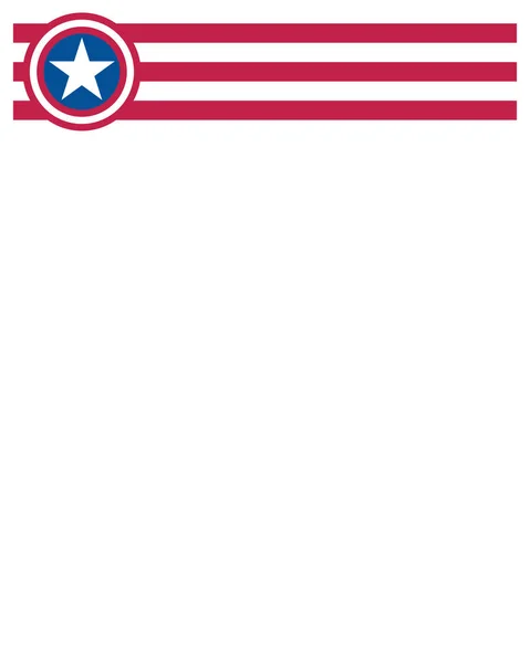 American Flag Symbols Ribbon Divider Frame Border Empty Space Text — Stock Vector