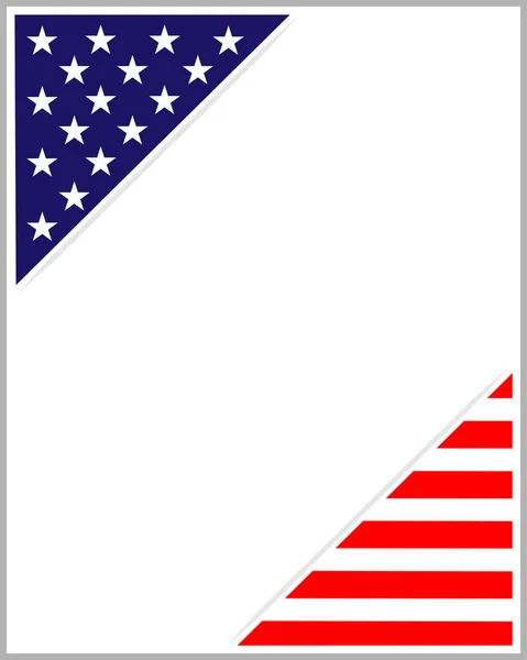 Americké Vlajky Symboly Pozadí Rámeček Ohraničení Prázdným Místem Pro Váš — Stockový vektor