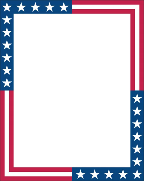 American Abstract Flag Border Frame Empty Space Your Text — Stock Vector