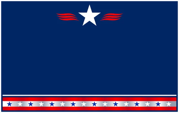 Símbolos Bandeira Americana Banner Quadro Fundo Azul —  Vetores de Stock