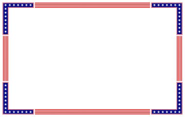 Metniniz için boş alanı olan Amerikan soyut bayrak kenar çerçevesi.