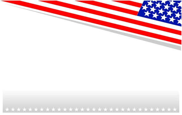 American Flag Symbols Background Frame Border Corner Mit Leerraum Für — Stockvektor