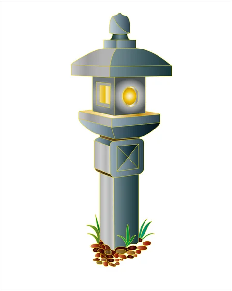 日本庭園の石灯籠. — ストックベクタ