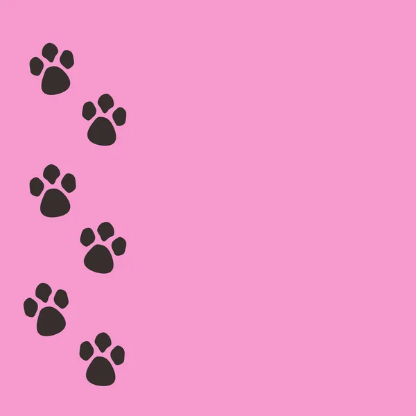 Paw prints dier op een roze achtergrond. — Stockfoto