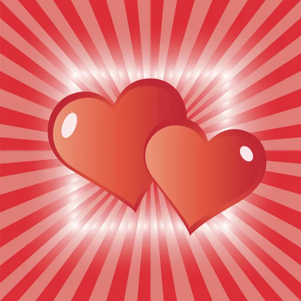 Amor corazones Valentine tarjeta de felicitación. — Vector de stock