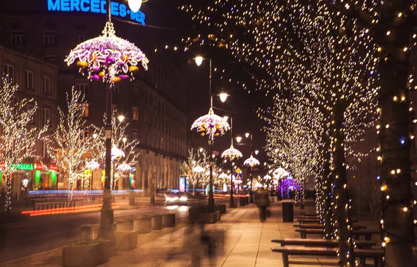 Різдвяні прикраси у Варшаві, Польща — стокове фото
