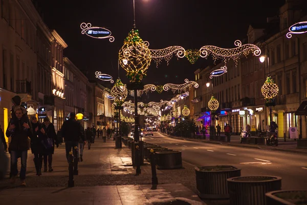 Decoraciones de Navidad en Varsovia, Polonia — Foto de Stock