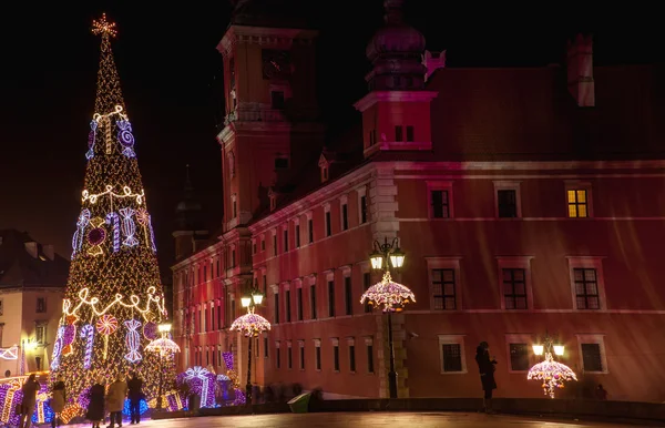 Decoraciones de Navidad en Varsovia, Polonia — Foto de Stock