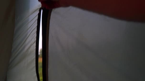 Dağ Sabahında Açık Çadırdan Bak — Stok video
