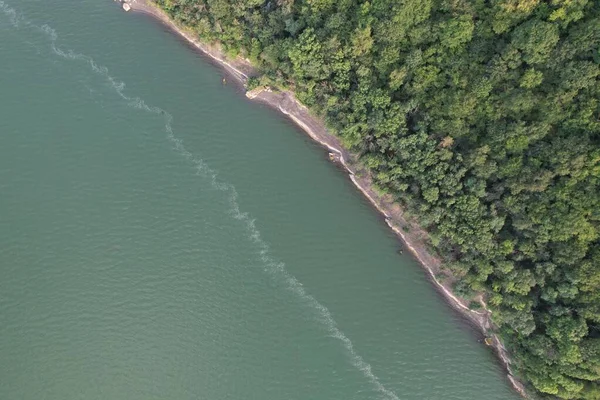 Vue Aérienne Haut Vers Bas Côte Dnister River Ukraine Occidentale — Photo