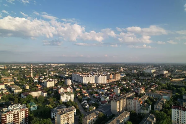 Vue Aérienne Ville Soir Vue Panoramique Colorée Europe Est — Photo