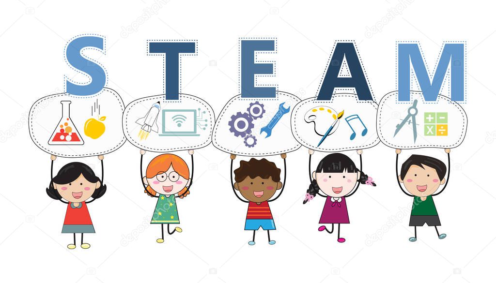 Ni Os Ni Os Y Ni As Estilo De Dibujo Infantil Sujetando El Cartel En ni-os-ni-os-y-ni-as-estilo-de-dibujo-infantil-sujetando-el-cartel-en