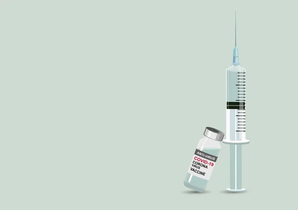 Léčebné Lahvičky Injekční Stříkačky Pro Očkování Prevenci Používá Šedá Tekutá — Stockový vektor