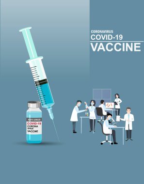Aşı antiviral. Tıbbi test aşısı araştırma ve geliştirme. COVID-19 için ilaç tedavisi üretmek üzere Coronavirus antikorunun bilimsel bir örneğini inceleyip analiz eden bilim adamı..