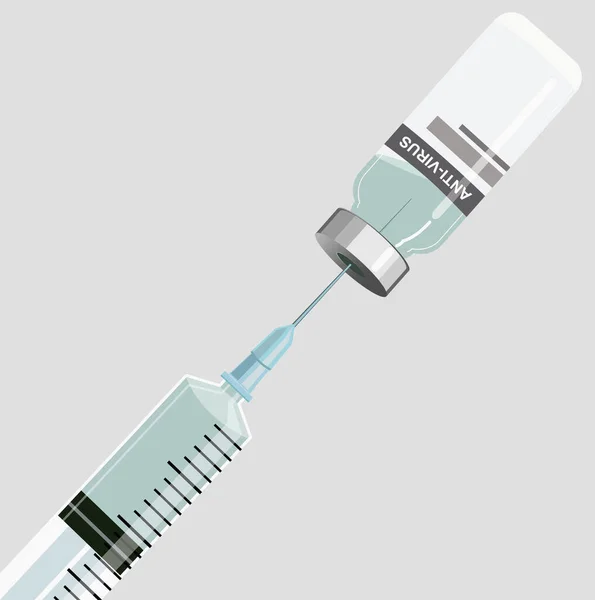 Lahvička Injekci Injekční Lahvičky Lékařského Skla Injekční Stříkačka Pro Očkování — Stockový vektor