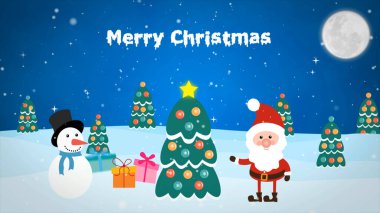 Mavi gökyüzüne düşen mavi parçacıklar kışın Noel döngüsünde arka planda mutlu noeller, tatil, kış, yeni yıl, kar, kar, şenlik, noal