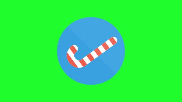 Groen Scherm Kerstmis Icoon Snoep — Stockvideo