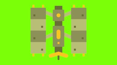 yeşil ekran, uydu, boşluk, yüksek kalite