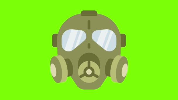 Green Screen Gas Mask Toxic High Quality — Stock Video