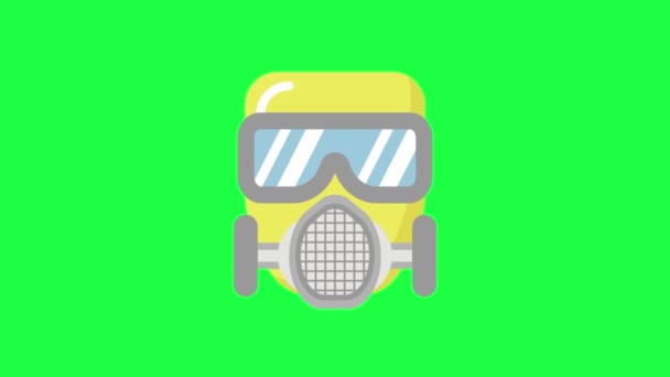 Yeşil Ekran Korona Virüsü Gaz Maskesi — Stok video