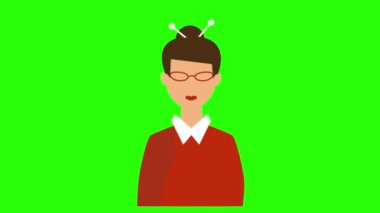 yeşil ekran, avatar, yaşlı kadın