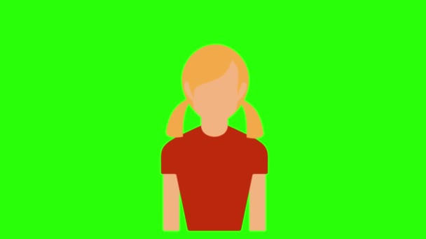 Pantalla Verde Avatar Chica — Vídeo de stock