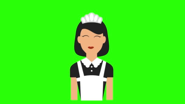 Green Screen Avatar Maid — Stock Video