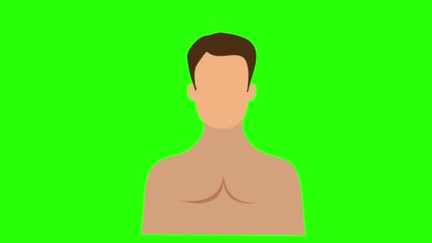 Pantalla Verde Avatar Hombre Desnudo — Vídeo de stock