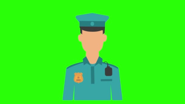 Yeşil Ekran Avatar Polis — Stok video