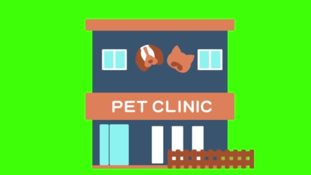 Schermo Verde Edifici Clinica Animali Domestici — Video Stock