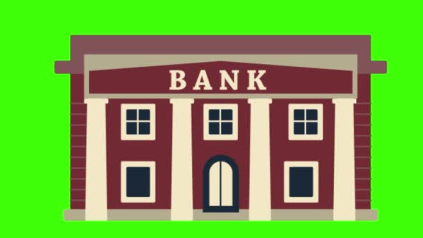 Green Screen Buildings Bank — Stock Video