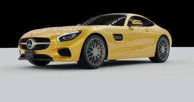 Mercedes Benz AMG GT 3d rendering car on isolated background