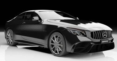 Mercedes Benz AMG S63 3d renderign car on isolated background