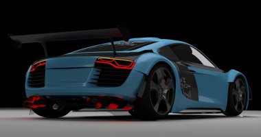 Audi R8 GTR 3d rendering car on isolated background