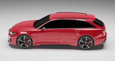 Audi RS6 Avant 3d rendering car on isolated background