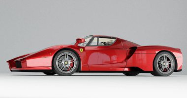 Enzo Ferrari 3d rendering car on isolated background