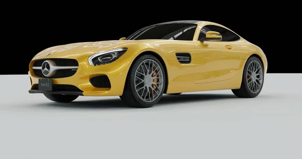 Mercedes Benz AMG GT 3d rendering car on isolated background