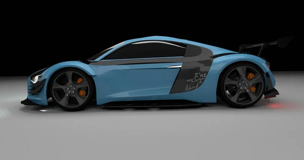 Audi R8 GTR 3d rendering car on isolated background