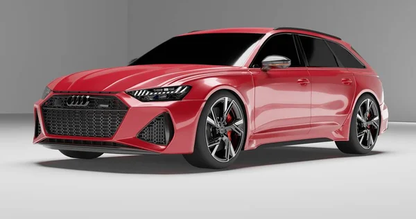 Audi RS6 Avant 3d rendering car on isolated background