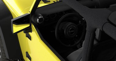 Jeep Wrangler, izole edilmiş arka planda 3D görüntüleme aracı